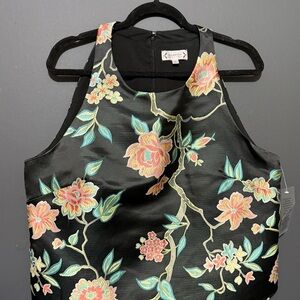 Nanette Lepore Black Floral Tank Top